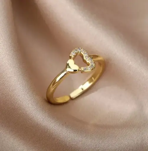 Bague double cœur